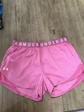 Under Armour Pink Women's Athletic Shorts with Branded Waistband